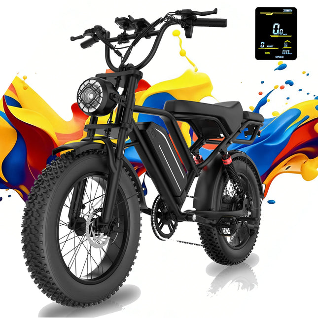 EU Stock 1500W High Power E-Bike Dual Disc Brake Bright Headlight 20 Inch Shock Absorb Tires Comfort Ride For Adult Campus Daily Travel