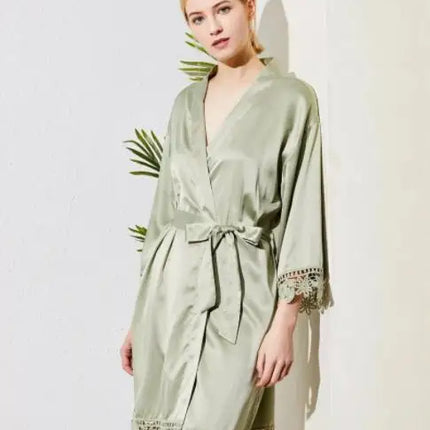 Hermana De La Novia Robes Personalizzato Madre De La Novia Kimono Personalizzato Setoso Abito da sposa da damigella d'onore Vestaglie estive in raso