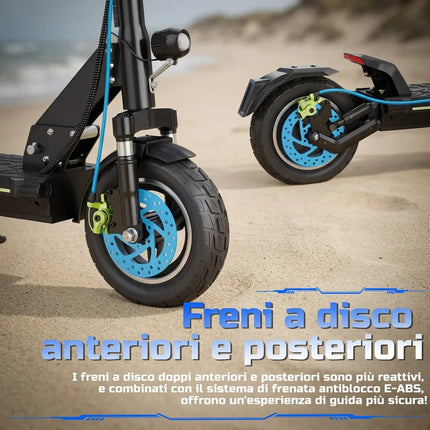 Monopattino Elettrico Adulto, Scooter Elettrico Pieghevole, Velocità Fino a 24.9 Km/h, 40Km di Autonomia, 10" Pneumatici Solidi, Carico massimo 120 kg, Doppia frenata
