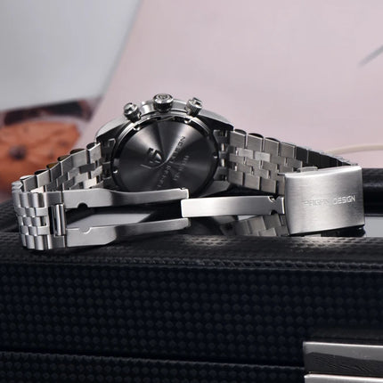 PAGANI DESIGN Nuovo orologio da uomo Panda, orologio sportivo cronografo al quarzo di lusso, vetro zaffiro AR, luminoso, impermeabile, consegna locale UE