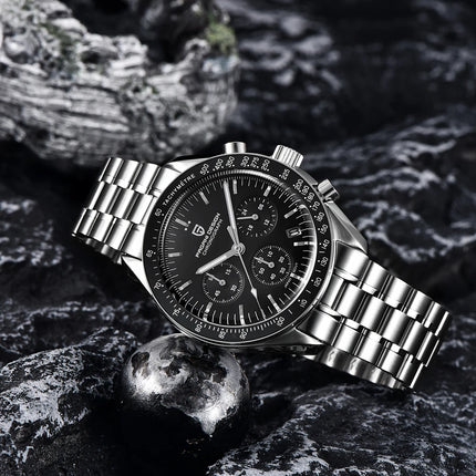 PAGANI DESIGN 2026 Nuovo Orologio al Quarzo da Uomo con Fasi Lunari, Orologi di Lusso con Vetro Zaffiro AR, Cronografo Impermeabile PD1701, Spedizione Locale