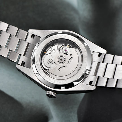 Orologio automatico di lusso Blue DESIGN Ice Blue per uomo, orologio da polso meccanico in acciaio inossidabile, impermeabile, vetro zaffiro AR, consegna locale