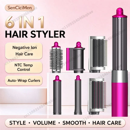 SenCiciMen 6 in 1 Air Styler Negative Ion Hair Dryer For Auto CurlingHair Styling Tools For Fast Drying,Curling,Volumizing & Smooth Best Gift for Women