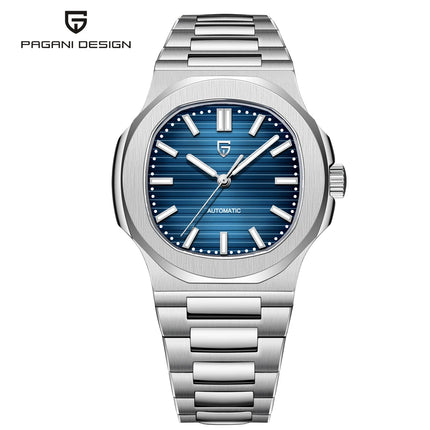 Nuovo Orologio Meccanico Automatico di Lusso Pugani da Uomo con Vetro Zaffiro Antiriflesso e Lancette Luminose, Orologio Sportivo da Uomo, Consegna Locale