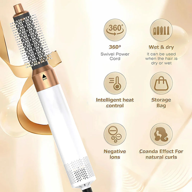 Fast Shipping 5-In-1 Hair Dryer Styling Set Professional Home Styling Tools Curling Iron Hot Air Comb Straightener Multifunctional Hair Salon