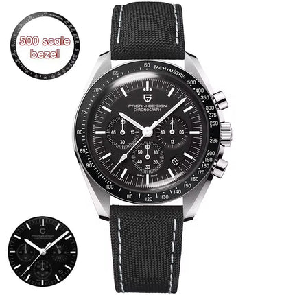 Orologi da uomo PAGANI DESIGN Moon, orologi da polso al quarzo di lusso di alta gamma, cronografo sportivo, orologio da uomo con specchio in vetro zaffiro AR, impermeabile, leggero, vetro in ceramica, regalo alla moda per uom