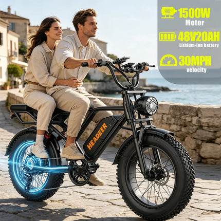 Bicicletta Elettrica BK20 48V20Ah con Celle al Litio, Veicolo Elettrico da Montagna con Motore da 1500W, Veicolo Elettrico per Adulti per il Pendolarismo Quotidiano, Veicolo Elettrico per Uso Esterno e Fuoristrada