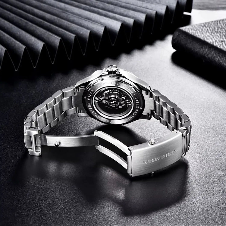 Orologi da uomo PAGANI DESIGN, orologio meccanico automatico di lusso, orologio da uomo resistente all'acqua, vetro zaffiro AR, orologio leggero, spedizione locale UE