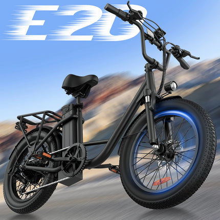 Bicicletta elettrica URLIFE E20 Peak 1000W, batteria rimovibile 48V 13Ah, velocità massima 45 km/h, pneumatici larghi 20''x3'', 7 velocità, freni a doppio disco, bici elettrica per uso urbano.