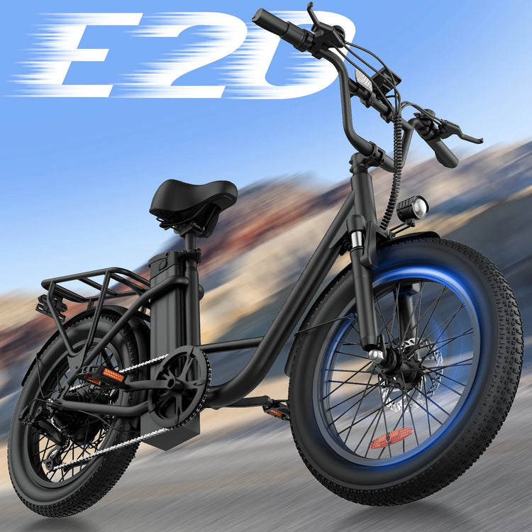 Bicicletta elettrica URLIFE E20 Peak 1000W, batteria rimovibile 48V 13Ah, velocità massima 45 km/h, pneumatici larghi 20''x3'', 7 velocità, freni a doppio disco, bici elettrica per uso urbano.