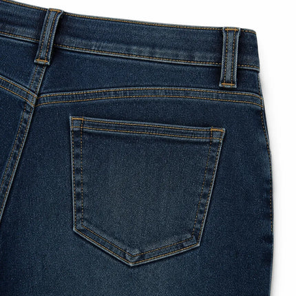 Women's Jeans Skinny High Waist Denim Dark Blue Washed Elastic pants Slim Fit Slimming Effect Streetwear Casual For City Work & Evening Outputs YW‑1641