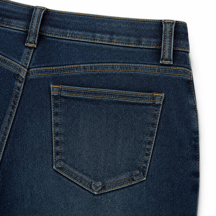 Women's Jeans Skinny High Waist Denim Dark Blue Washed Elastic pants Slim Fit Slimming Effect Streetwear Casual For City Work & Evening Outputs YW‑1641