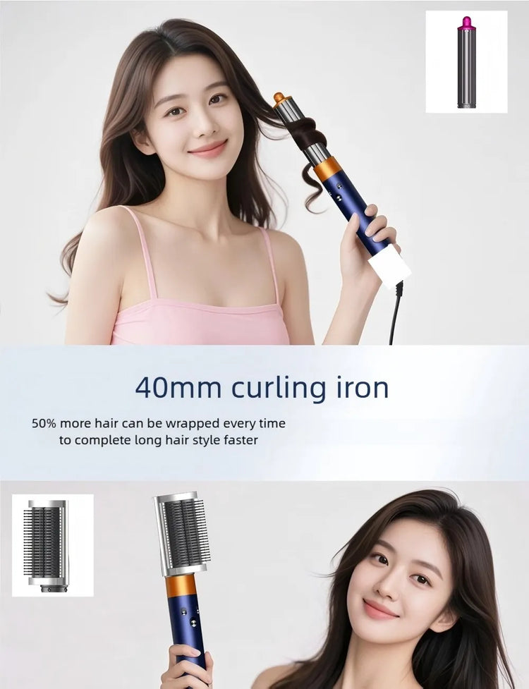 SenCiciMen 6 in 1 Professional Hot Air Styler Negative Ion Multi Hair Styler Set for Auto Curling Hair Styling Tools For Fast Drying, Curling, Volumizing &  Smooth Best Gift for Women