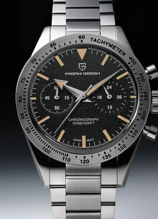 Orologio da Uomo Retrò PAGANI DESIGN 2026, Orologio al Quarzo con Display Lunare, Nuovo Orologio Sportivo Cronografo AR Sapphire VK64, Spedizione Locale