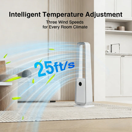Ventilatore 3-in-1 con opzioni selezionabili: DC con luce, DC senza luce o AC; modalità naturale, normale e sleep.