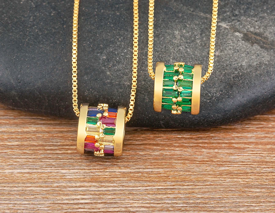 AIBEF Daily Wear collana con ciondolo rotondo con cerchio di strass temperamento alla moda gioielli semplici e versatili regalo di accessori di lusso