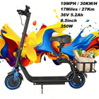 EU Stock 350W Lightweight Electric Scooter Designed For A Comfortable Ride With A Range Of 25 Miles A Top Speed Of 19 MPH Three Speed Settings Smart App Control 8.5-Inch Solid Rubber Tires An Adjustable Seat And A Removable B