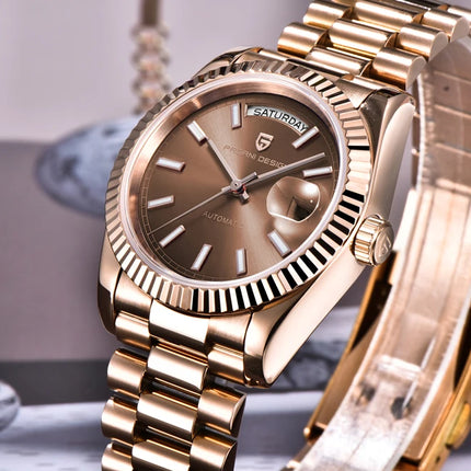 Nuovo Orologio Meccanico di Lusso PAGANI DESIGN D36 in Oro Rosa per Uomo 2026, Orologio Automatico con Data, Vetro Zaffiro AR, Spedizione Locale