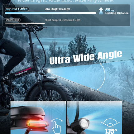 DEEPOWER G23 Bici Elettrica Pieghevole per Adulti, Motore ad Alta Coppia 90N·m, Batteria LG 48V 35Ah, Freni a Disco Meccanici, Pneumatici Fat 20×4.0, E-Bike Fuoristrada a Lunga Autonomia