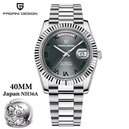 PAGANI DESIGN Nuovo Orologio da Uomo 40mm con Calendario Settimanale, Acciaio Inossidabile, Impermeabile 100M, Vetro Zaffiro AR, Movimento Giapponese di Lusso