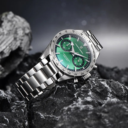 Orologio da Uomo Retrò PAGANI DESIGN 2026, Orologio al Quarzo con Display Lunare, Nuovo Orologio Sportivo Cronografo AR Sapphire VK64, Spedizione Locale