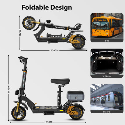 Ruitoo M5Pro Scooter elettrico Motore 1200W Batteria 48V20.8AH Velocità 55KM/h Pneumatici fuoristrada da 11 pollici Design portatile pieghevole