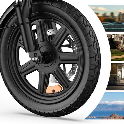 URLIFE F1L Bicicletta Elettrica Pieghevole da 14 Pollici, Motore 500W, Batteria Rimovibile 48V 7.5Ah, Autonomia 40KM, Sospensione Anteriore Idraulica, Freni a Disco Doppi, E-bike per Adulti e Pendolari Urbani