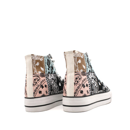 Soraia Shoes Women's sneakers, Classic Canvas Sneakers, Original soraia style, Canvas Tennis with pasley Print, Canvas Tennis, Conventional Sole, Canvas sneakers with Ankle and Cordon PlatiNum