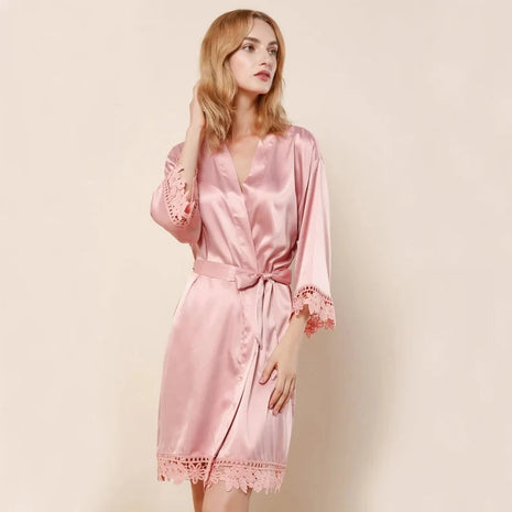 Hermana De La Novia Robes Personalizzato Madre De La Novia Kimono Personalizzato Setoso Abito da sposa da damigella d'onore Vestaglie estive in raso