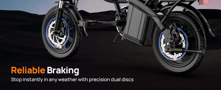 URLIFE F1L Bicicletta Elettrica Pieghevole da 14 Pollici, Motore 500W, Batteria Rimovibile 48V 7.5Ah, Autonomia 40KM, Sospensione Anteriore Idraulica, Freni a Disco Doppi, E-bike per Adulti e Pendolari Urbani