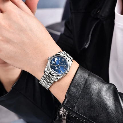 Orologi da uomo Gaphani DESIGN Blu, Orologio automatico di lusso da uomo, Vetro Zaffiro AR, Orologio Meccanico, Consegna da Magazzino Europeo