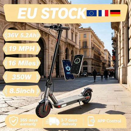 Monopattino Elettrico Pieghevole da 350W con Telaio in Lega di Alluminio, Velocità Massima 30 km/h, Autonomia Fino a 32 km, Carico Massimo 120 kg - Confortevole, Sicuro e Portatile - Disponibile in Magazzino UE