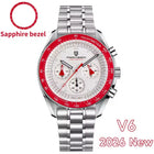 Nuovo orologio da uomo PAGANI DESIGN Saturn, orologio al quarzo di lusso da uomo, cronografo sportivo, vetro zaffiro AR, vetro ceramico luminoso, impermeabile, acciaio inossidabile, regalo ideale