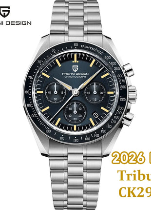 PAGANI DESIGN 2026 Nuovo CK2988 Orologio da Polso da Uomo al Quarzo di Lusso Retrò con Funzione Luna, Vetro Zaffiro e Cronografo di Precisione