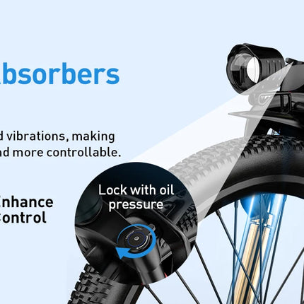 Bicicletta Elettrica Aairsk GT300 per Adulti, Batteria 36V10AH, 7 Velocità, con NFC, Pneumatici da 26 Pollici