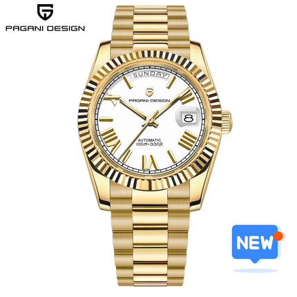 Orologi da uomo PAGANI DESIGN DD36 Gold, orologio automatico di lusso da uomo, vetro zaffiro AR, orologio da polso meccanico, consegna dal magazzino UE.