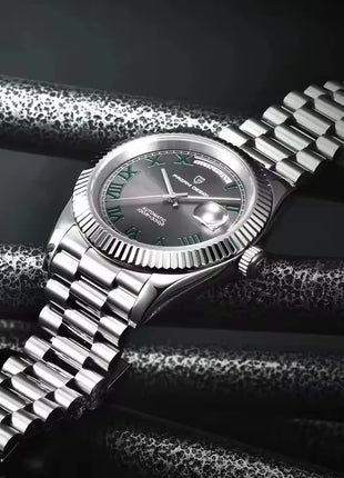 PAGANI DESIGN Nuovo Orologio da Uomo 40mm con Calendario Settimanale, Acciaio Inossidabile, Impermeabile 100M, Vetro Zaffiro AR, Movimento Giapponese di Lusso