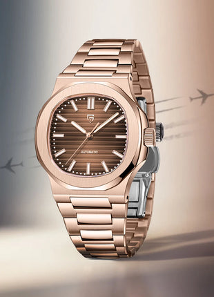 Nuovo Orologio da Uomo di Lusso PAGANI DESIGN 2026 Rosa Oro ST6 Automatico Meccanico con Protezione Luminosa e Vetro Zaffiro AR - Regalo Perfetto