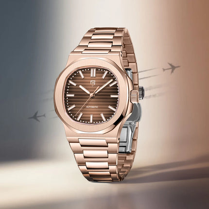 Nuovo Orologio da Uomo di Lusso PAGANI DESIGN 2026 Rosa Oro ST6 Automatico Meccanico con Protezione Luminosa e Vetro Zaffiro AR - Regalo Perfetto