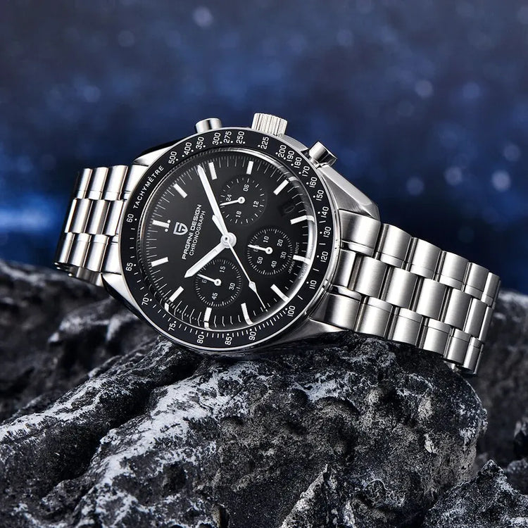 PAGANI DESIGN New Moon Watch Fashion ice blue Orologi al quarzo di lusso per uomo Cronografo da polso in acciaio inossidabile Regali per le vacanze Spedizione locale UE