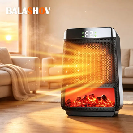 1000W Flame Portable Electric Heater Portable Desktop Fan Warm Air Blower for Ptc Heating Household Office Mini Space Heater