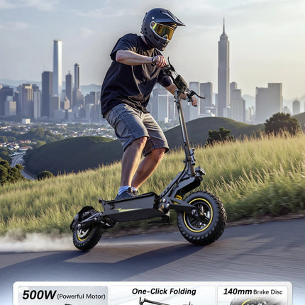 Monopattino Elettrico Pieghevole per Adulti OOTD T10, Motore Max 900W e Batteria 18Ah, Autonomia 45-60km, Ruote All-Terrain da 11 Pollici platinumshop