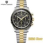 Nuovo Orologio da Uomo PAGANI DESIGN Moon Tan 2026, Orologio al Quarzo di Lusso con Vetro Zaffiro AR, Cronografo Impermeabile, Spedizione Locale