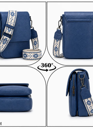 Borsa a tracolla da donna alla moda, design multitasche, tracolla regolabile, mini borsa a spalla