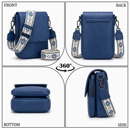 Borsa a tracolla da donna alla moda, design multitasche, tracolla regolabile, mini borsa a spalla