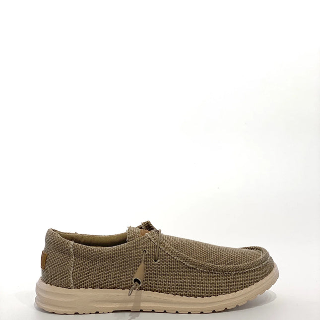 Scarpe casual da uomo in tela con punta a mocassino, leggere e comode, per tutti i giorni