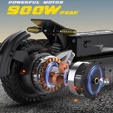 18Ah Monopattino Elettrico, OOTD T10, Motore Max 900W e Batteria 18Ah/13.5Ah, Autonomia 45-60km, Ruote All-Terrain da 11 Pollici platinumshop