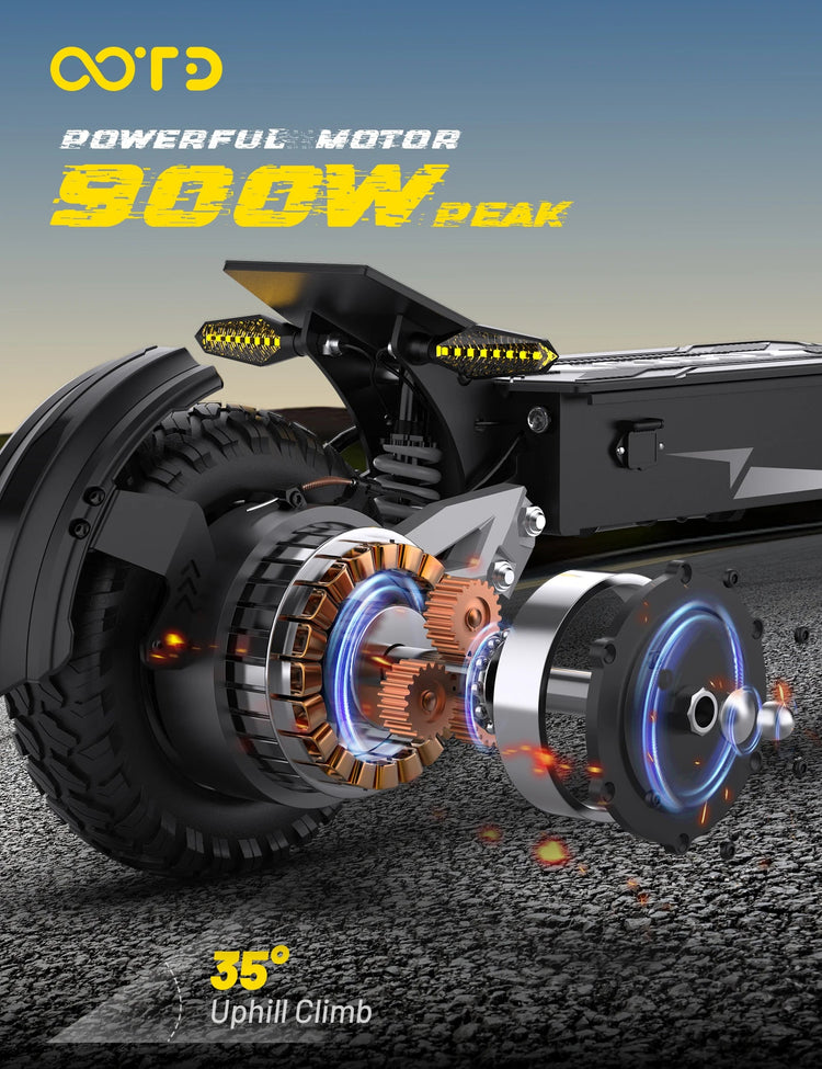 18Ah Monopattino Elettrico, OOTD T10, Motore Max 900W e Batteria 18Ah/13.5Ah, Autonomia 45-60km, Ruote All-Terrain da 11 Pollici platinumshop