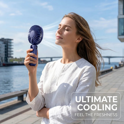 Ventilatore Portatile 3 in 1 Pieghevole USB Ricaricabile Mini Ventilatore da Tavolo con Display Digitale LED 5 Velocità Regolabili 90° °   Ventilatore Inclinabile per Casa, Ufficio e Esterni