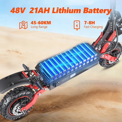 SUNNIGOO X7/X7PRO Scooter elettrico a doppio motore 3600W 48V Forte potente 65 km/h Escooter Scooter pieghevole fuoristrada da 11 pollici
